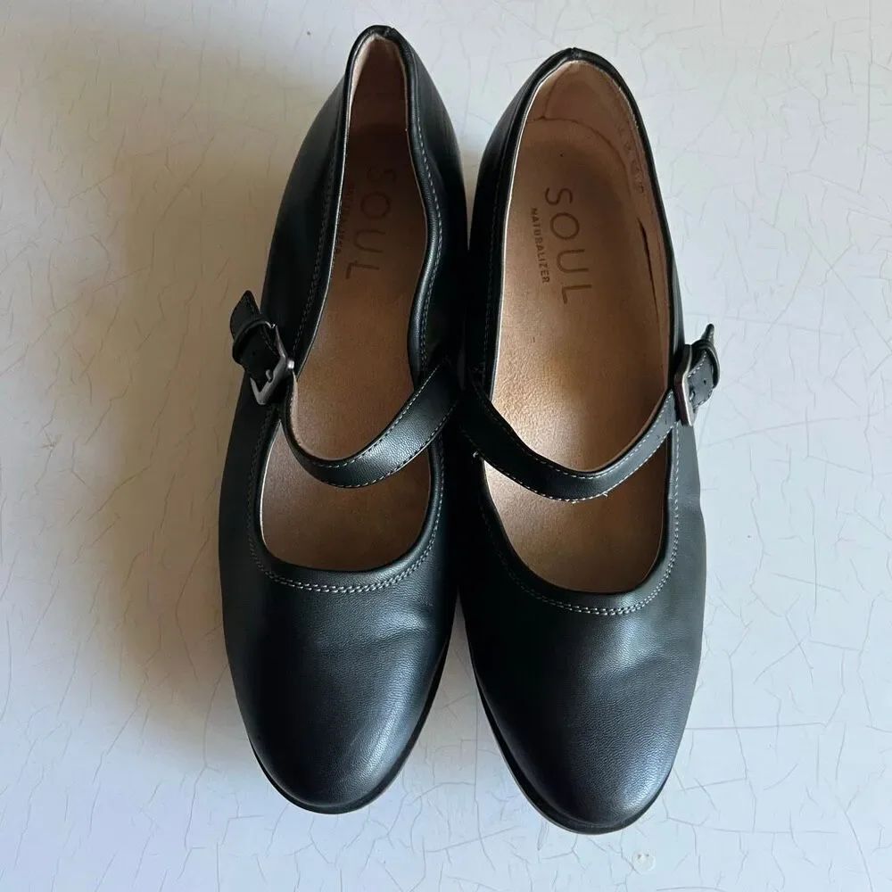 SOUL Naturalizer Ramona Mary Jane featuring an adjustable buckle strap and a rou